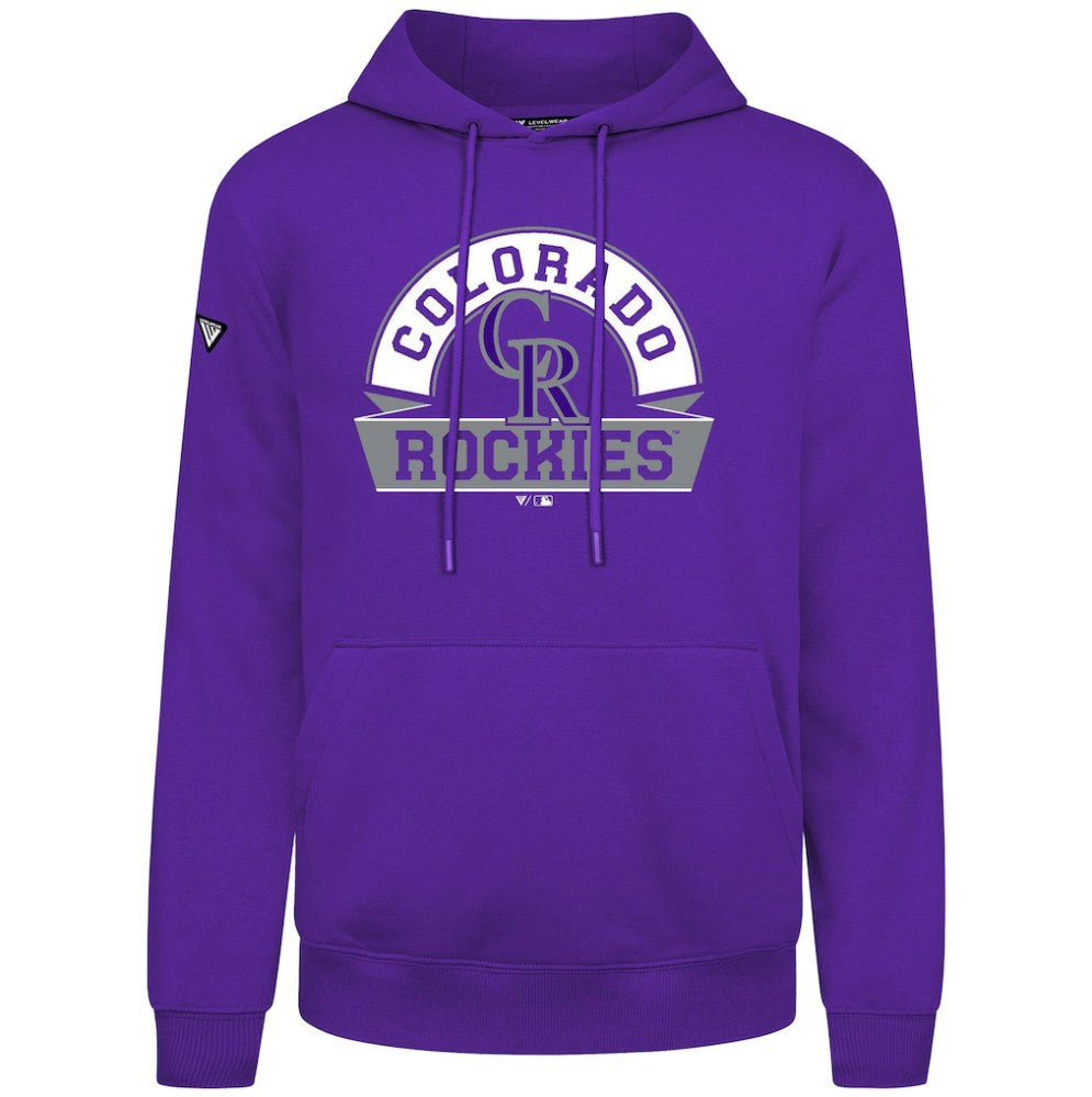 Colorado Rockies Levelwear Podium Banner Arch Hoodie - Purple Hoodies