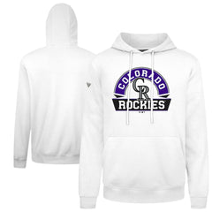 Colorado Rockies Levelwear Podium Banner Arch Hoodie - White Hoodies