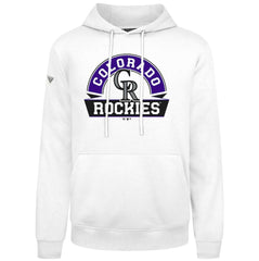 Colorado Rockies Levelwear Podium Banner Arch Hoodie - White Hoodies