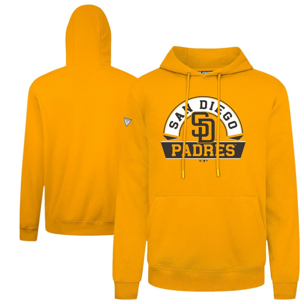 San Diego Padres Levelwear Podium Banner Arch Hoodie - Gold Hoodies