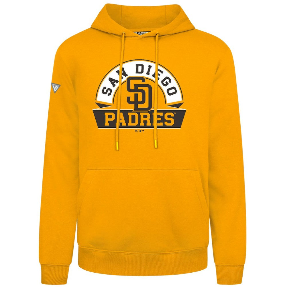 San Diego Padres Levelwear Podium Banner Arch Hoodie - Gold Hoodies