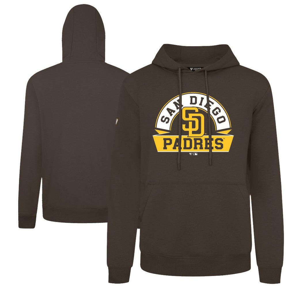 San Diego Padres Levelwear Podium Banner Arch Hoodie - Brown Hoodies