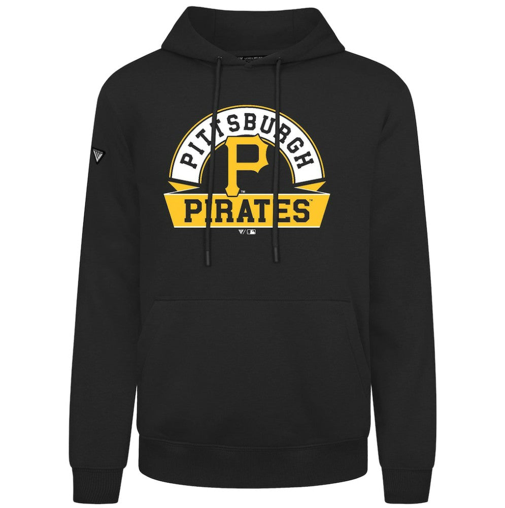 Pittsburgh Pirates Levelwear Podium Banner Arch Hoodie - Black Hoodies
