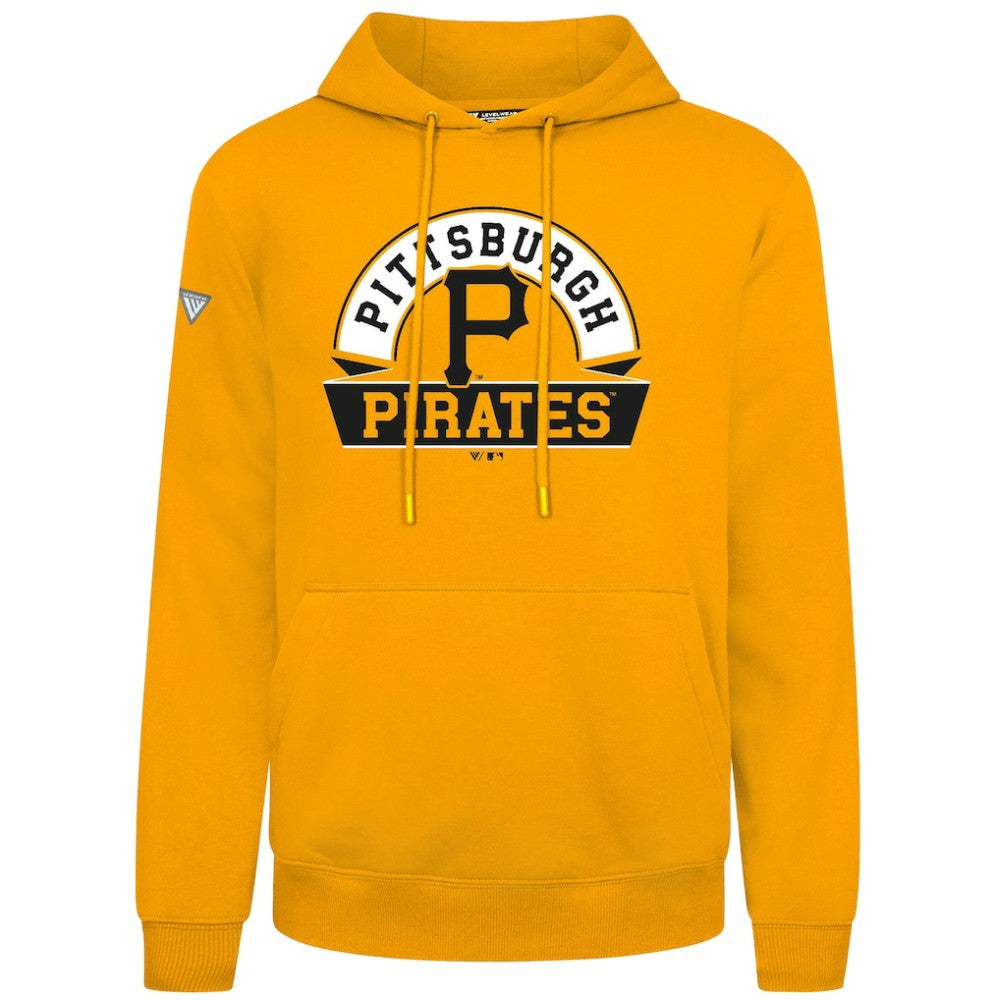 Pittsburgh Pirates Levelwear Podium Banner Arch Hoodie - Gold Hoodies