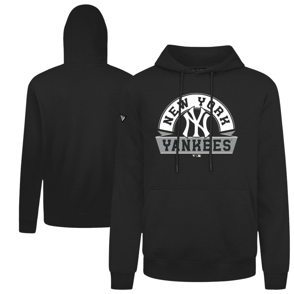 New York Yankees Levelwear Podium Banner Arch Hoodie - Black Hoodies