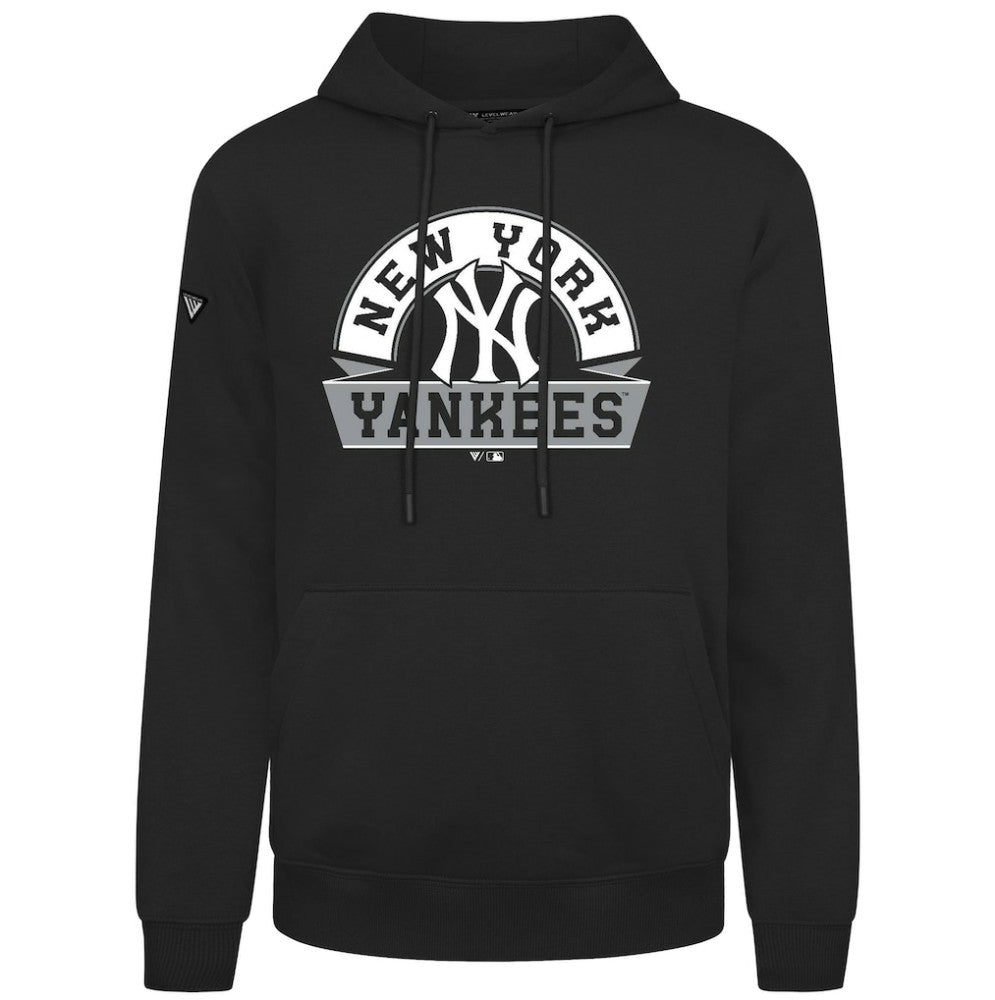 New York Yankees Levelwear Podium Banner Arch Hoodie - Black Hoodies