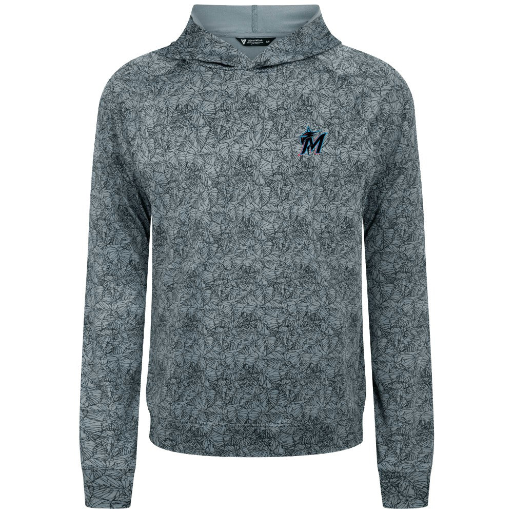 Miami Marlins Levelwear Albatross Raglan Hoodie - Gray Hoodies