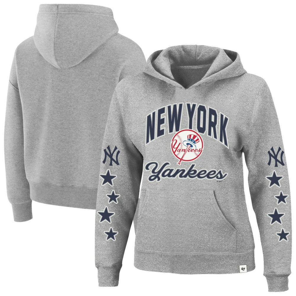 New York Yankees '47 Women's Plus Size Starry Eye Hoodie - Heather Gray Hoodies