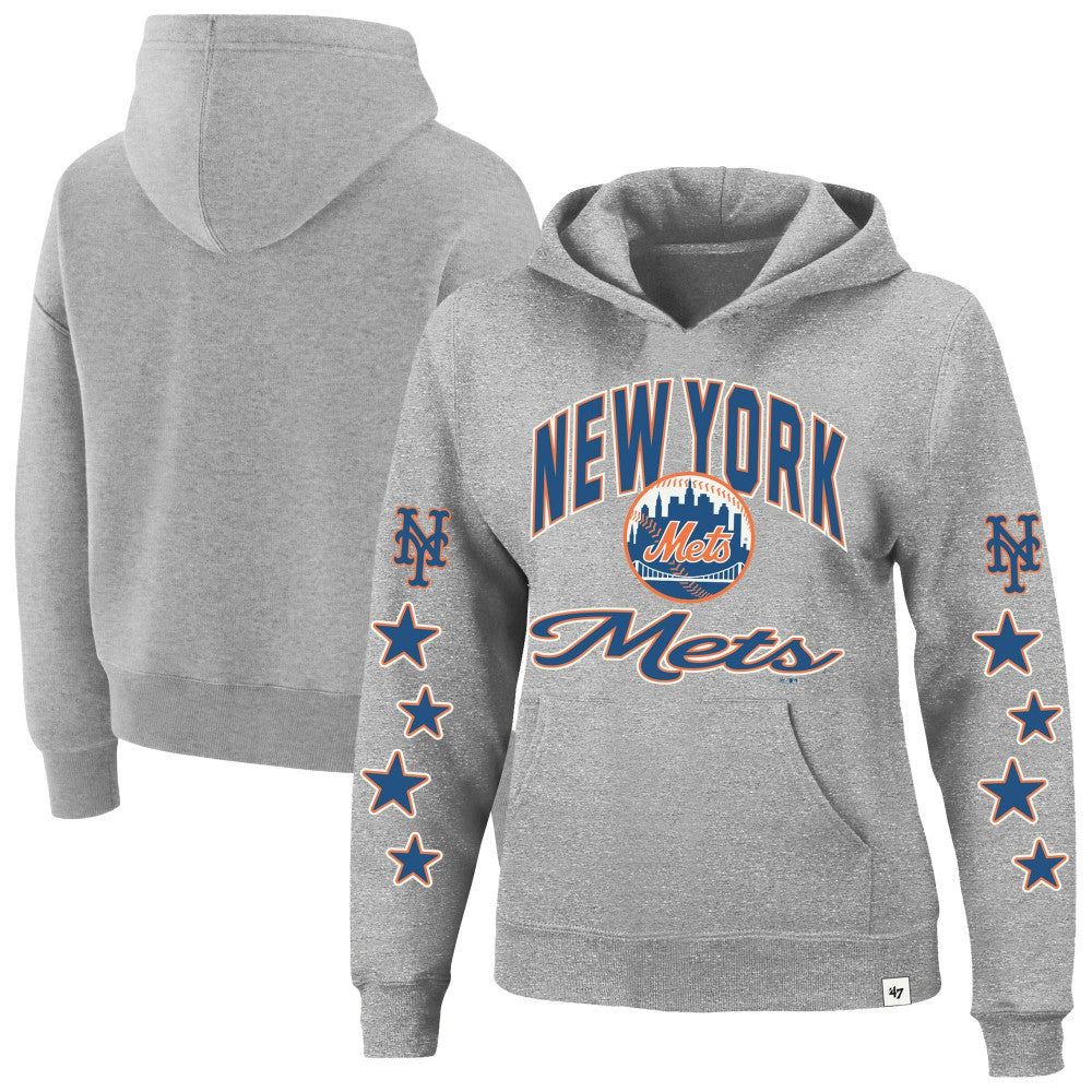 New York Mets '47 Women's Plus Size Starry Eye Hoodie - Heather Gray Hoodies