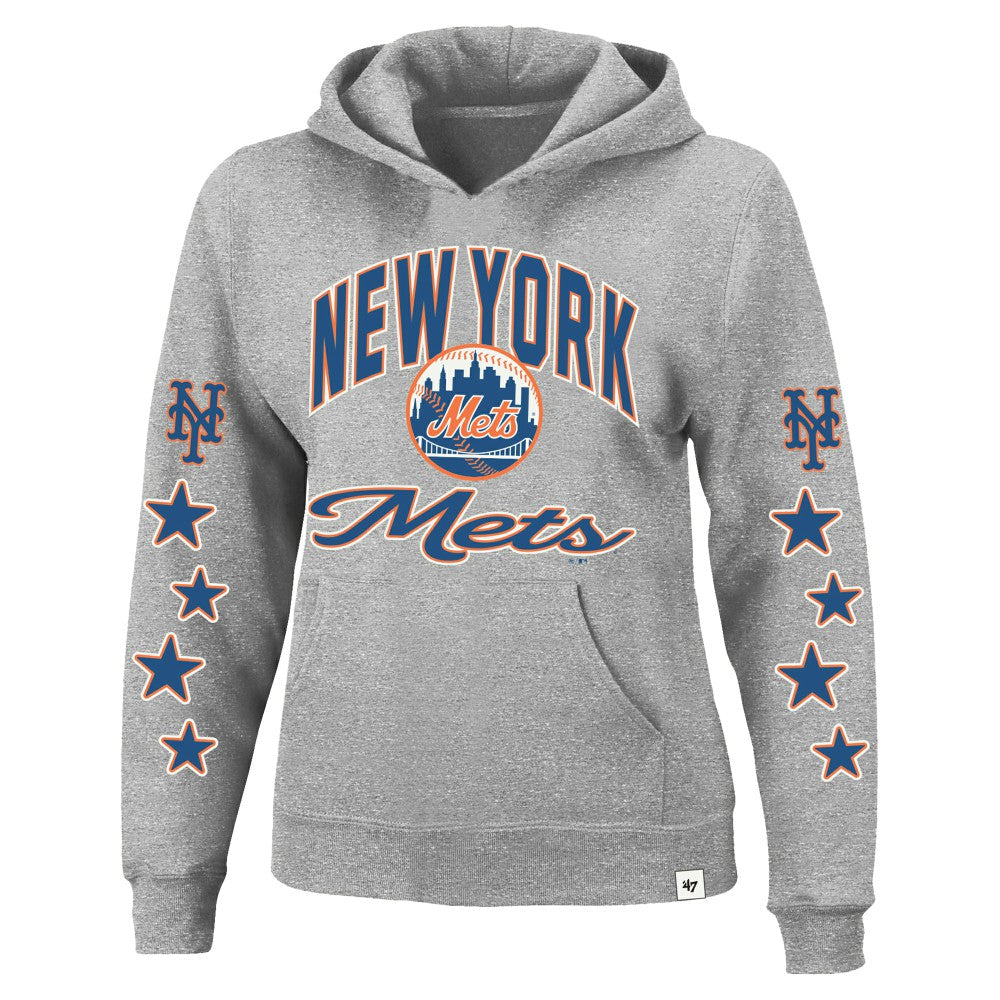 New York Mets '47 Women's Plus Size Starry Eye Hoodie - Heather Gray Hoodies