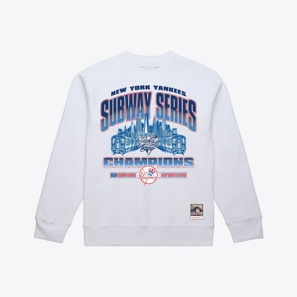 New York Yankees Mitchell & Ness Subway Series Champions Crewneck Sweatshirt - White Sweatshirts