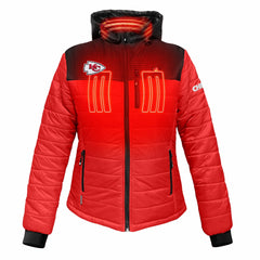 Kansas City Chiefs ActionHeat Women's 5V Battery Heated Insulated Puffer Full-Zip Jacket Red/Black