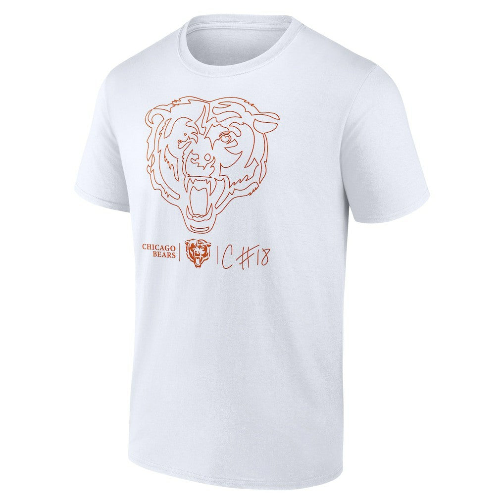 Caleb Williams Chicago Bears Outline Player T-Shirt White