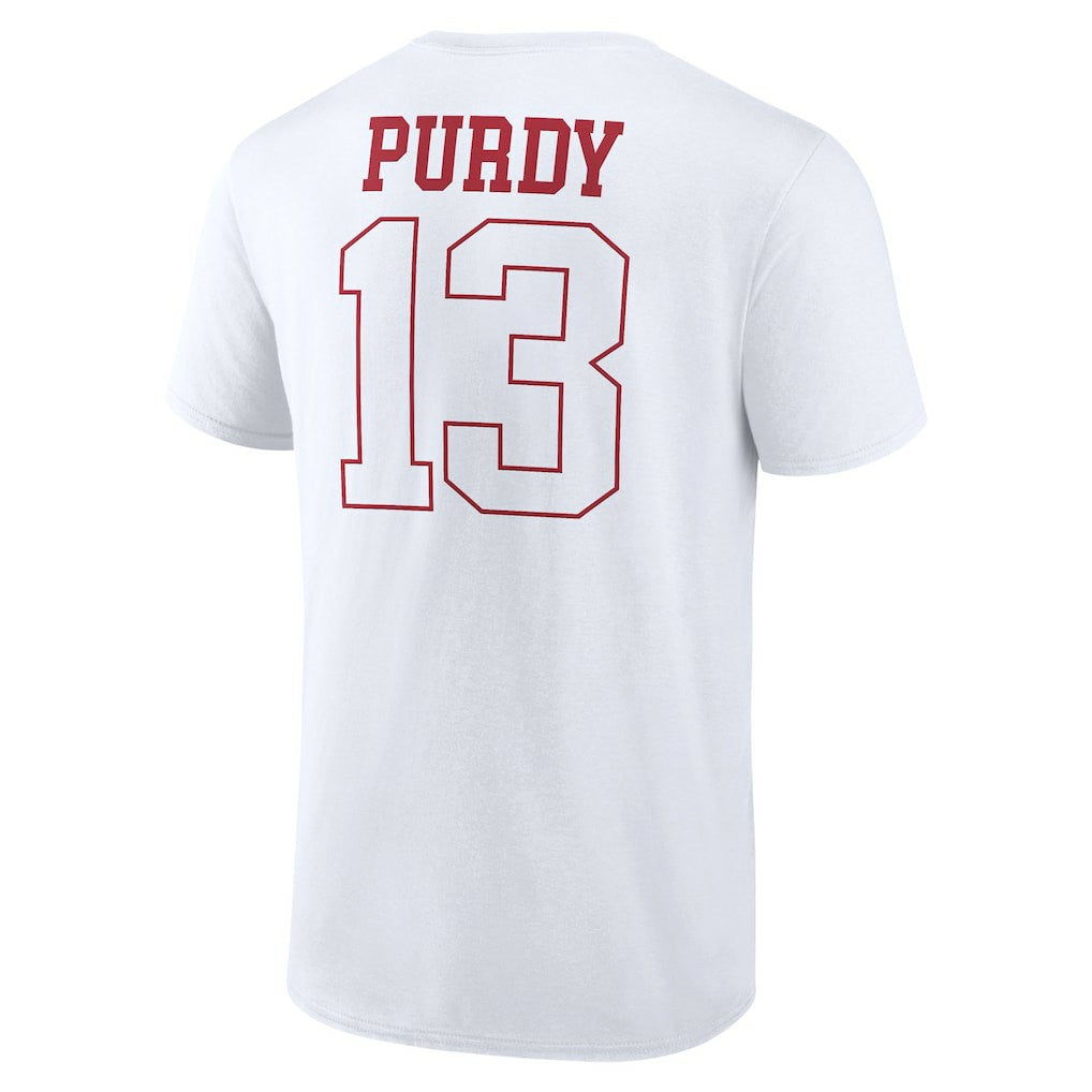 Brock Purdy San Francisco 49ers Outline Player T-Shirt White