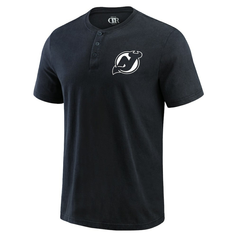 NHL New Jersey Devils Darius Rucker Collection by Fanatics Fanatics Fest Washed Henley T-Shirt - Black