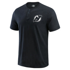 NHL New Jersey Devils Darius Rucker Collection by Fanatics Fanatics Fest Washed Henley T-Shirt - Black