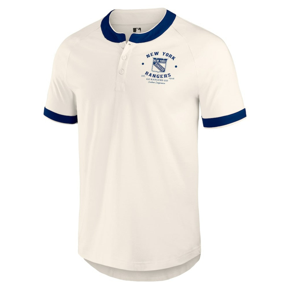 NHL New York Rangers Darius Rucker Collection by Fanatics Fanatics Fest Henley Raglan T-Shirt - Cream