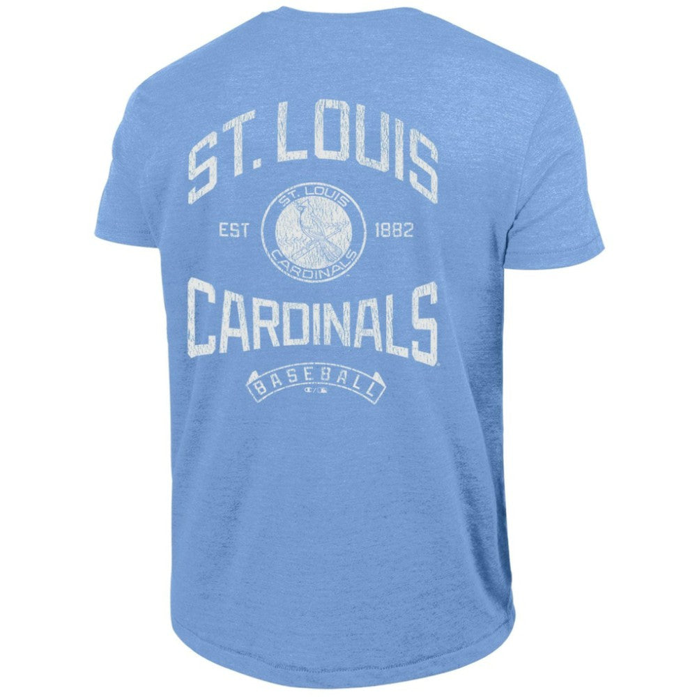 St. Louis Cardinals Champion Vintage 3-Hit Tri-Blend T-Shirt - Light Blue T-shirts