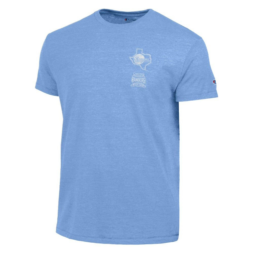 Texas Rangers Champion Vintage 3-Hit Tri-Blend T-Shirt - Light Blue T-shirts