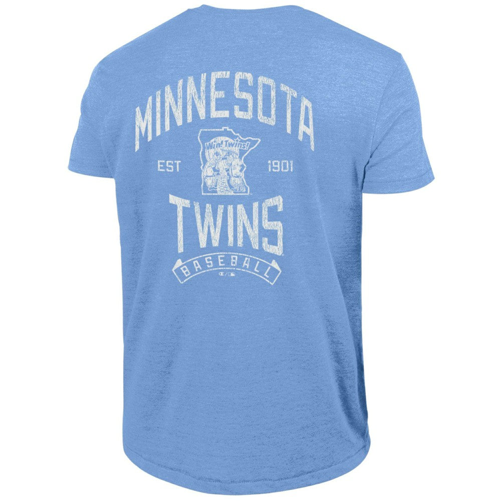 Minnesota Twins Champion Vintage 3-Hit Tri-Blend T-Shirt - Light Blue T-shirts
