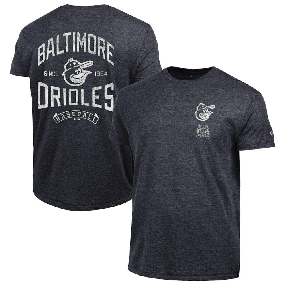 Baltimore Orioles Champion Vintage 3-Hit Tri-Blend T-Shirt - Black T-shirts