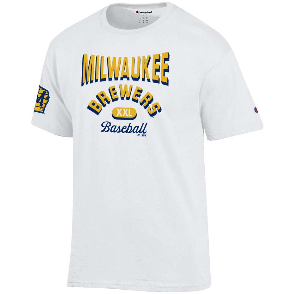 Milwaukee Brewers Champion 3-Hit Jersey T-Shirt - White Jerseys
