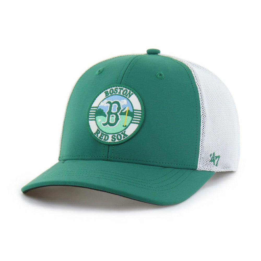 Boston Red Sox '47 Elevated Greens Adjustable Trucker Hat - Kelly Green/White Hats