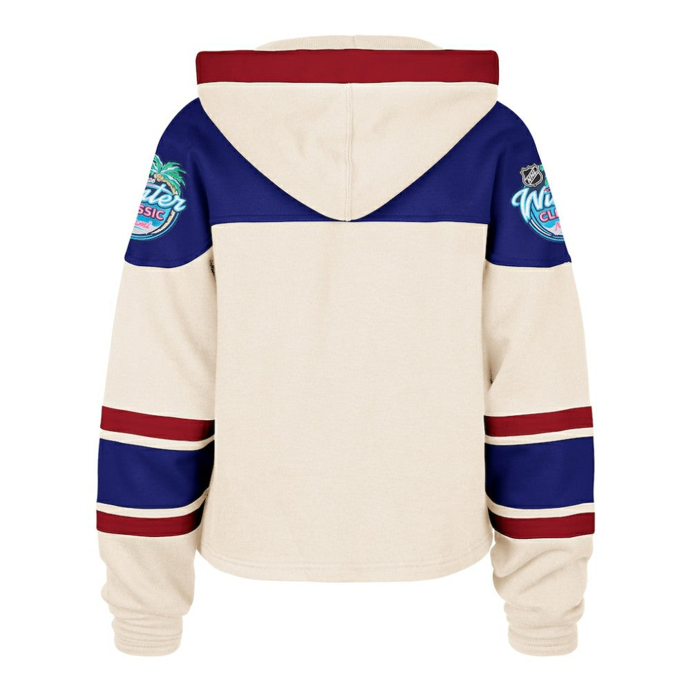 NHL New York Rangers '47 Women's 2026 NHL Winter Classic Cropped Superior Lacer Hoodie - Cream