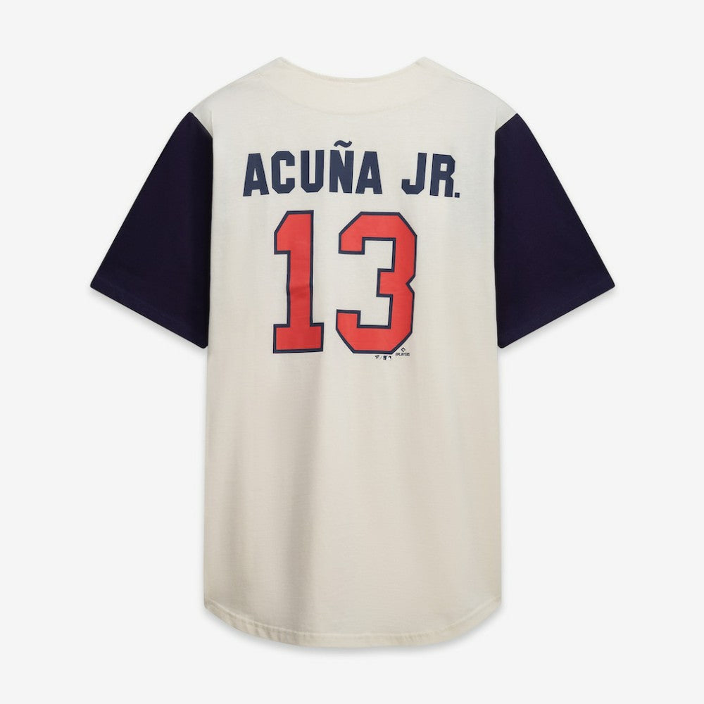 Atlanta Braves Profile Big & Tall Two-Color Fashion Jersey - Cream/Navy Jerseys