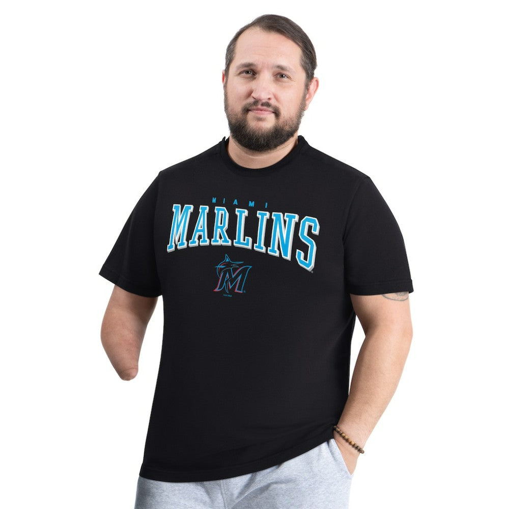 Miami Marlins G-III Sports by Carl Banks Adaptive Classic Team Spirit T-Shirt - Black T-shirts