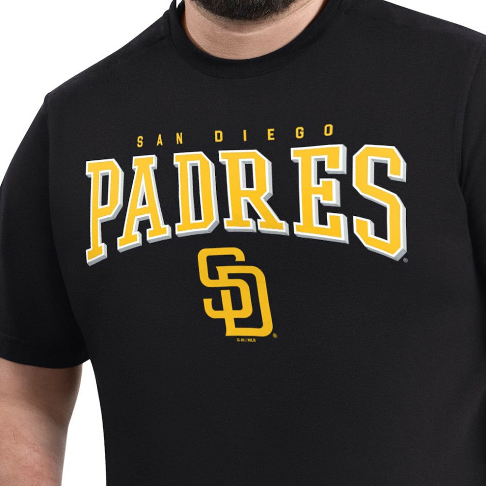 San Diego Padres G-III Sports by Carl Banks Adaptive Classic Team Spirit T-Shirt - Black T-shirts