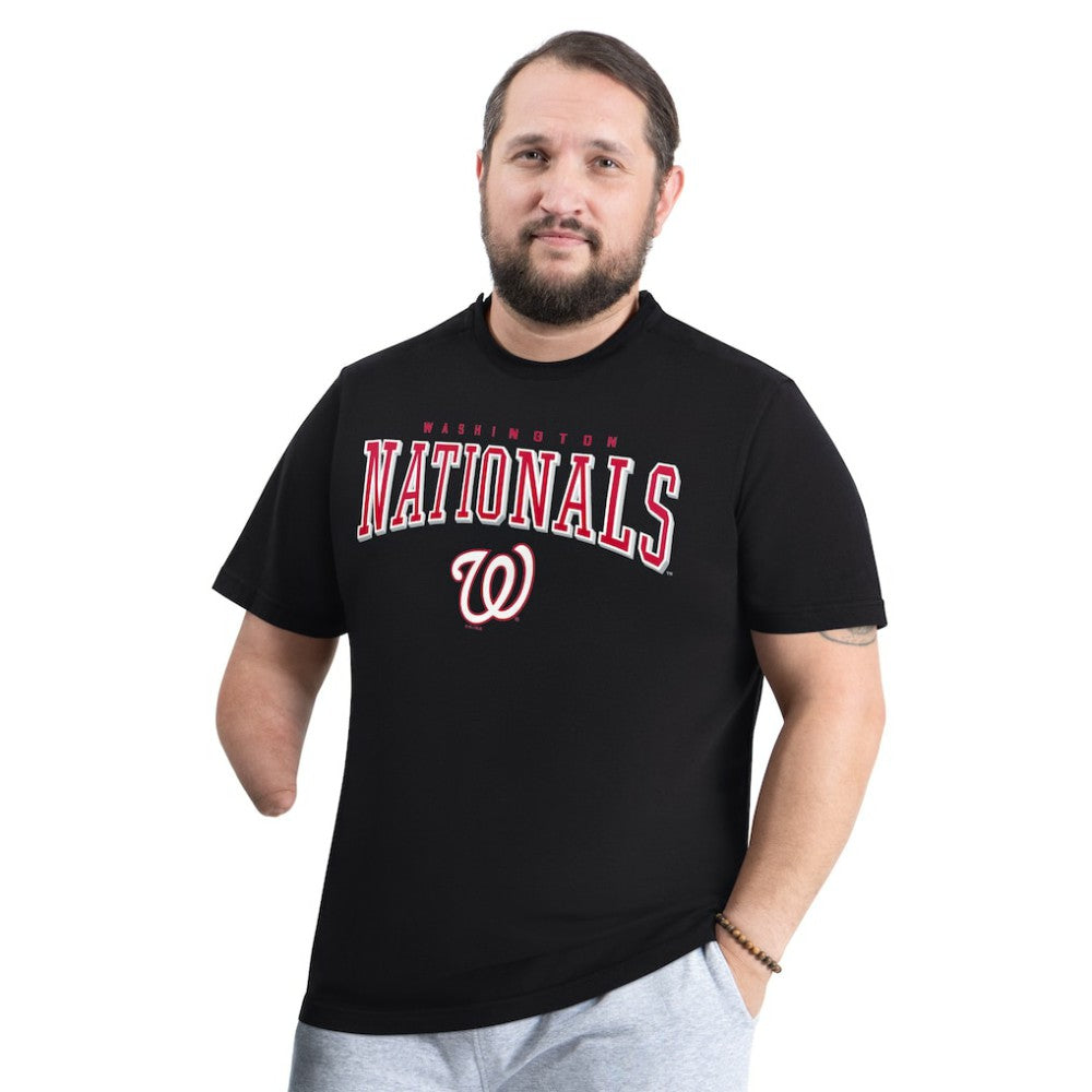 Washington Nationals G-III Sports by Carl Banks Adaptive Classic Team Spirit T-Shirt - Black T-shirts