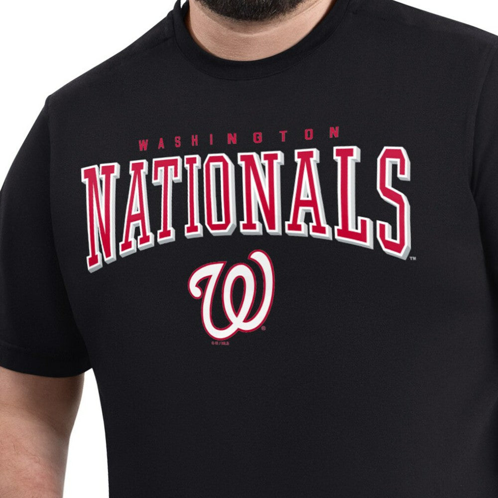 Washington Nationals G-III Sports by Carl Banks Adaptive Classic Team Spirit T-Shirt - Black T-shirts