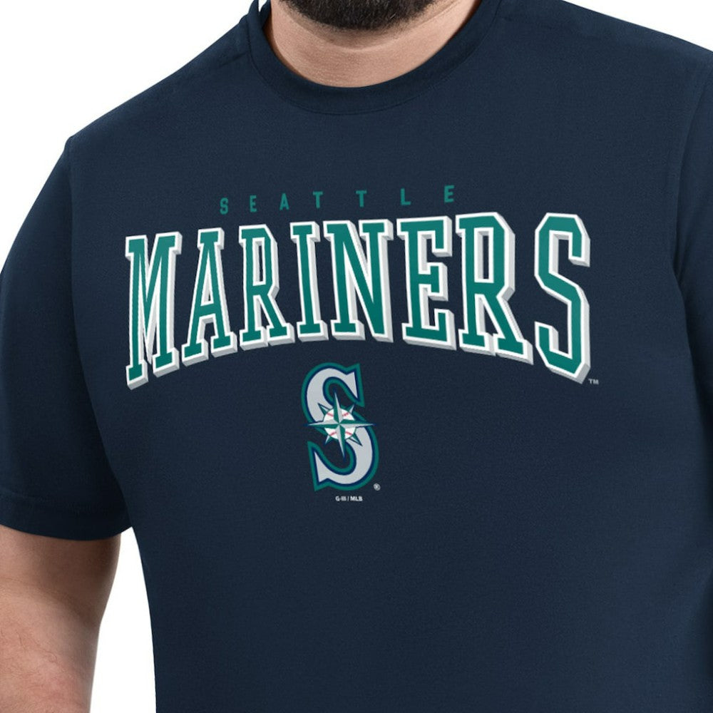 Seattle Mariners G-III Sports by Carl Banks Adaptive Classic Team Spirit T-Shirt - Navy T-shirts