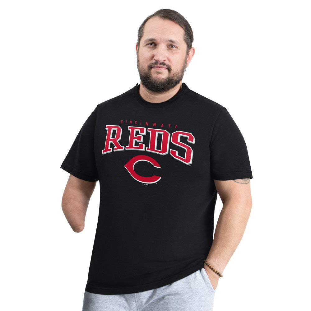 Cincinnati Reds G-III Sports by Carl Banks Adaptive Classic Team Spirit T-Shirt - Black T-shirts