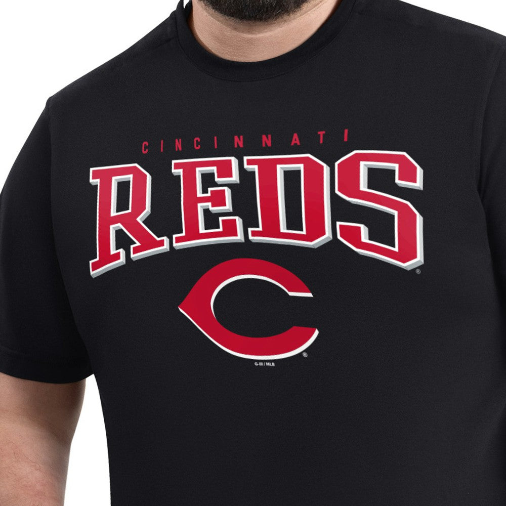 Cincinnati Reds G-III Sports by Carl Banks Adaptive Classic Team Spirit T-Shirt - Black T-shirts