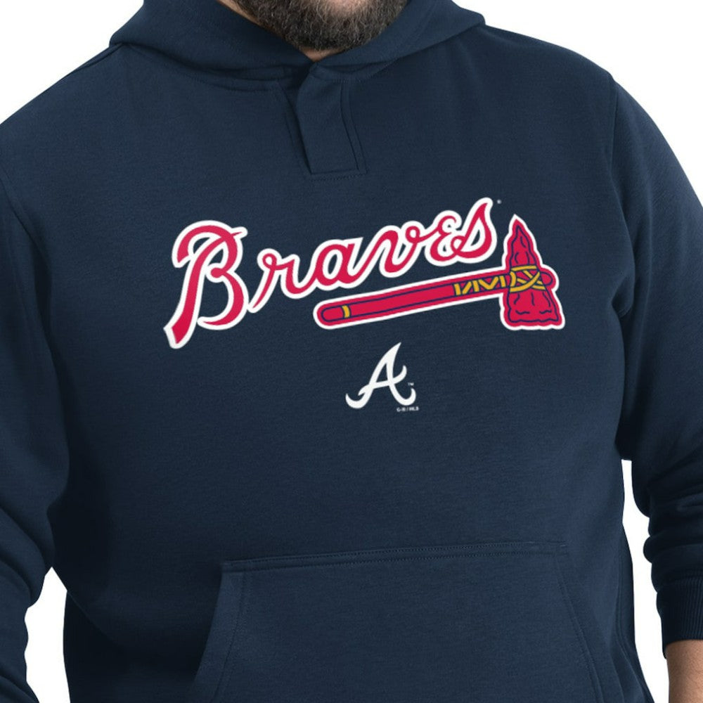 Atlanta Braves G-III Sports by Carl Banks Adaptive Lockup Fleece Hoodie - Navy Hoodies