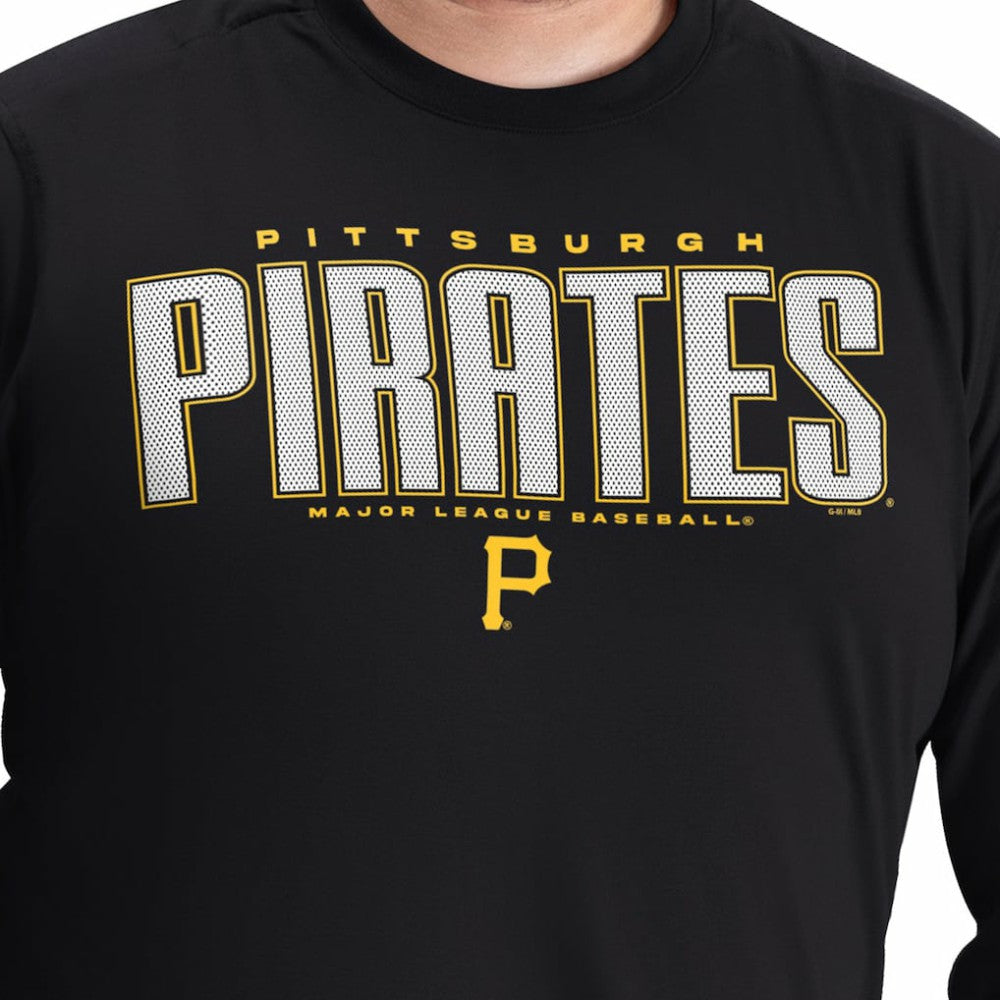 Pittsburgh Pirates G-III Sports by Carl Banks Adaptive Long Sleeve T-Shirt - Black T-shirts