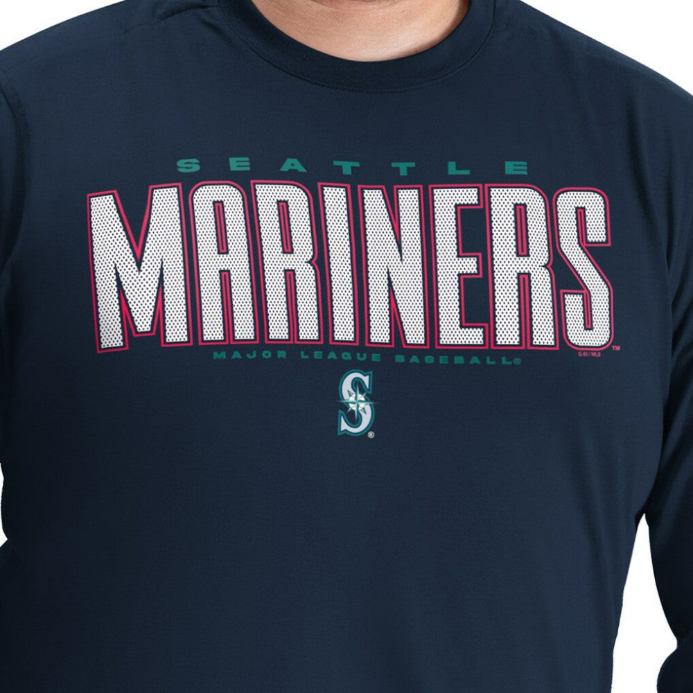 Seattle Mariners G-III Sports by Carl Banks Adaptive Long Sleeve T-Shirt - Navy T-shirts