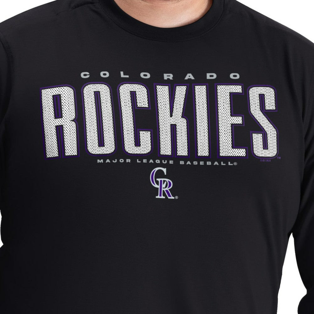 Colorado Rockies G-III Sports by Carl Banks Adaptive Long Sleeve T-Shirt - Black T-shirts