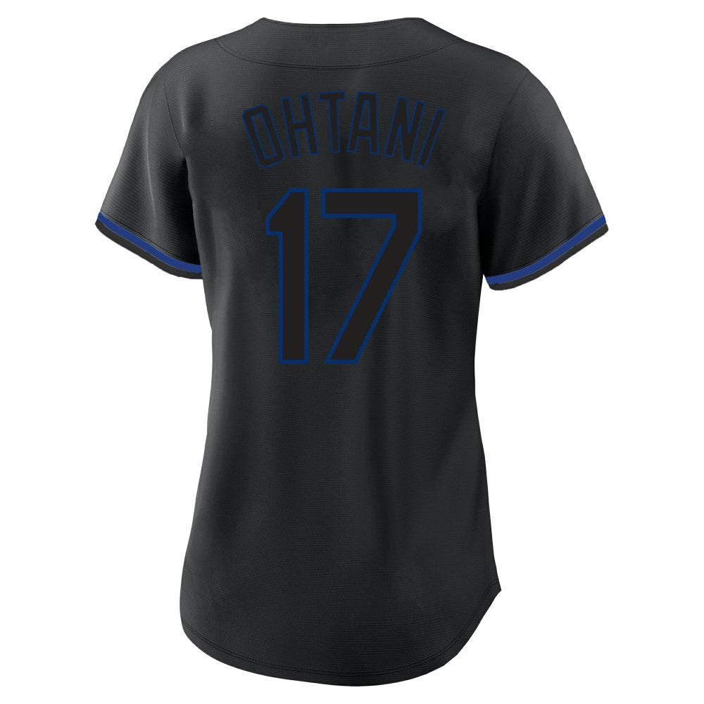 Shohei Ohtani Los Angeles Dodgers Profile Women's Plus Size Player Name & Number Fashion Jersey - Black Jerseys