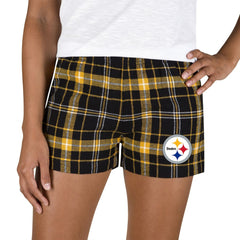 Pittsburgh Steelers Concepts Sport Women's Ultimate Flannel Shorts Black/Gold