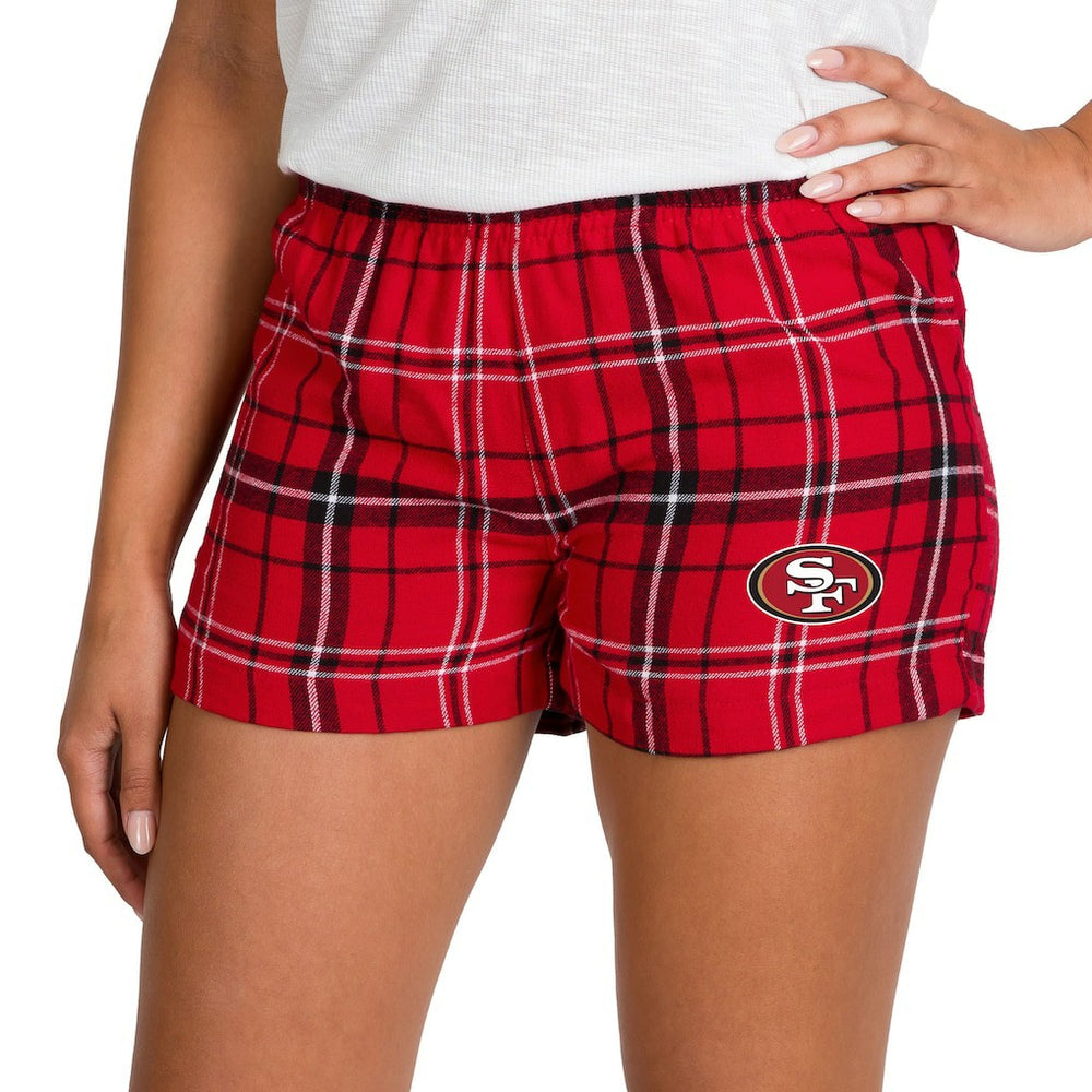 San Francisco 49ers Concepts Sport Women's Ultimate Flannel Shorts Scarlet/Black