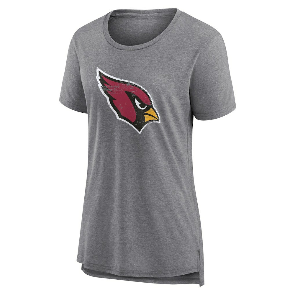 Arizona Cardinals Women's Heritage Custom Name & Number Tri-Blend T-Shirt Gray