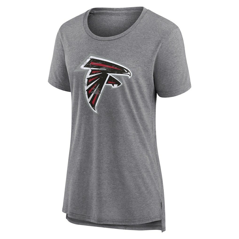 Atlanta Falcons Women's Heritage Custom Name & Number Tri-Blend T-Shirt Gray