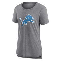 Detroit Lions Women's Heritage Custom Name & Number Tri-Blend T-Shirt Gray