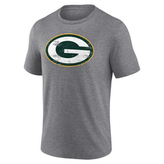 Green Bay Packers Heritage Custom Name & Number Tri-Blend T-Shirt Gray