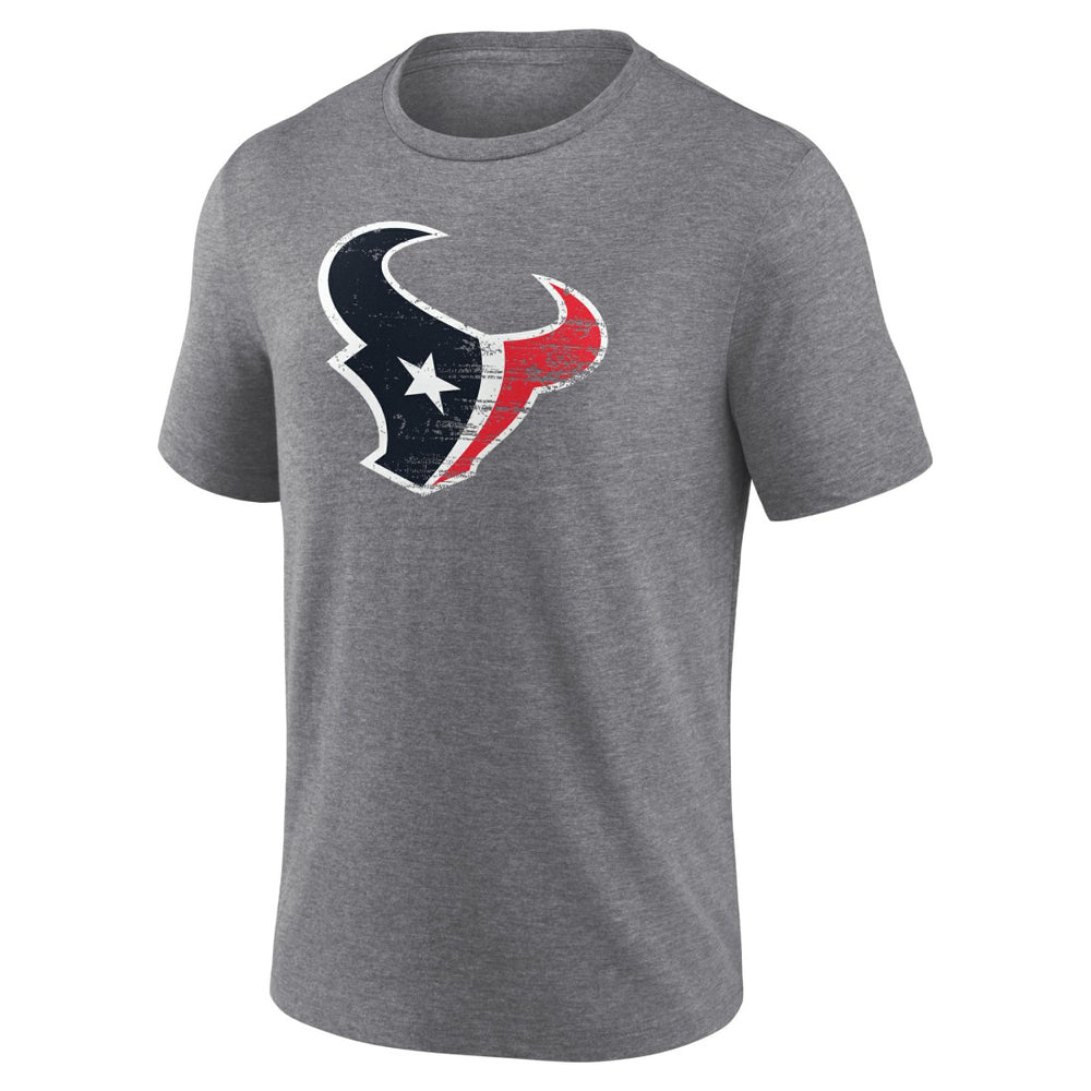 Houston Texans Heritage Custom Name & Number Tri-Blend T-Shirt Gray