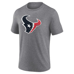 Houston Texans Heritage Custom Name & Number Tri-Blend T-Shirt Gray