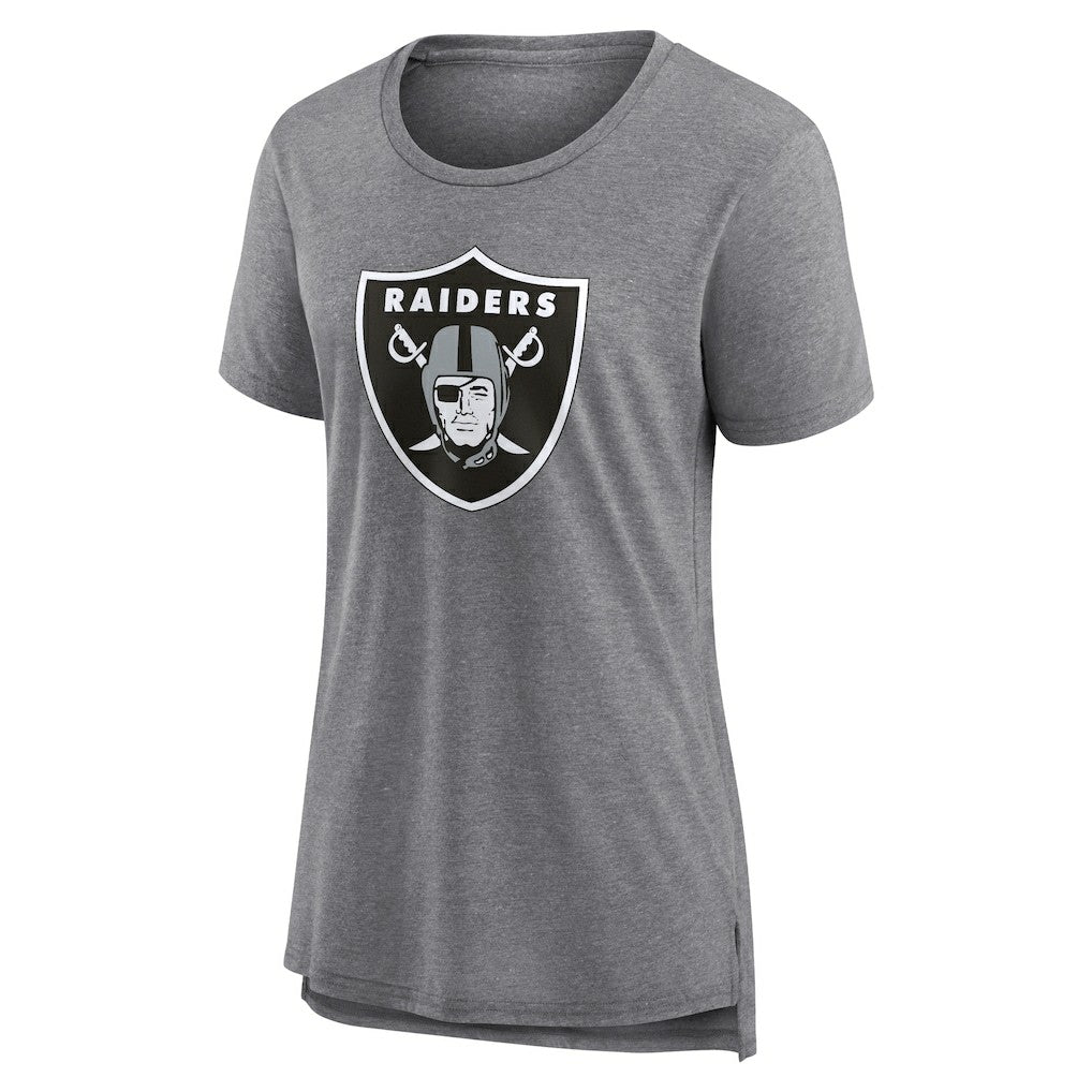 Las Vegas Raiders Women's Heritage Custom Name & Number Tri-Blend T-Shirt Gray
